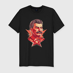 Футболка slim-fit Граффити Сталин, цвет: черный