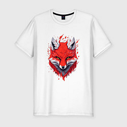 Футболка slim-fit Лисий демон, цвет: белый