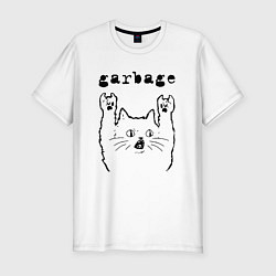 Мужская slim-футболка Garbage - rock cat