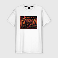 Мужская slim-футболка Metallica - thrash metal - skull