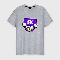 Мужская slim-футболка Значок болельщика SK Brawl Stars