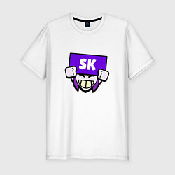 Мужская slim-футболка Значок болельщика SK Brawl Stars