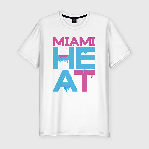 Мужская slim-футболка Miami Heat style / Белый – фото 1