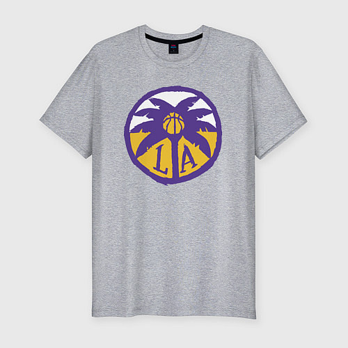 Мужская slim-футболка Lakers California / Меланж – фото 1