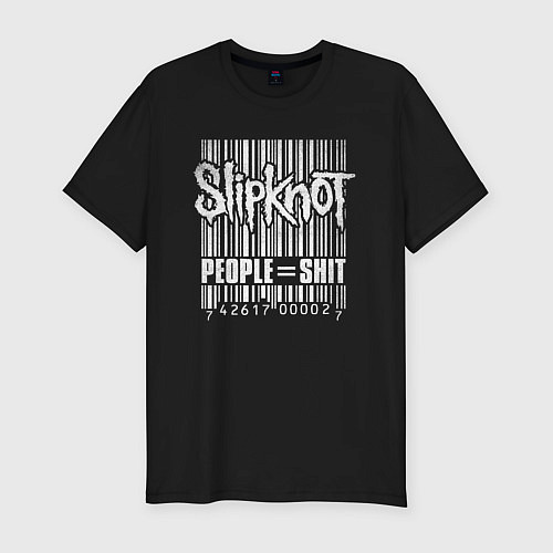 Мужская slim-футболка Slipknot bar code / Черный – фото 1