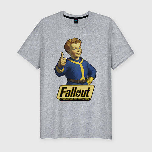 Мужская slim-футболка Real vault boy / Меланж – фото 1