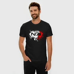 Футболка slim-fit Mass Effect N7 - shooter - logo, цвет: черный — фото 2