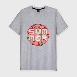Мужская slim-футболка Summer cherry