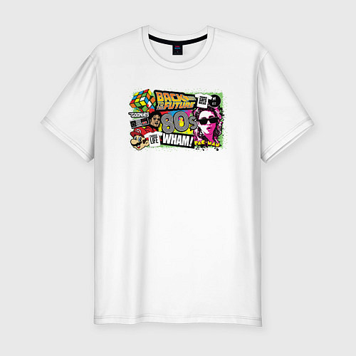 Мужская slim-футболка 80s / Белый – фото 1