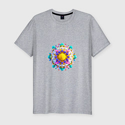 Мужская slim-футболка Молекула вируса