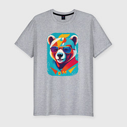Футболка slim-fit Pop-Art Panda, цвет: меланж