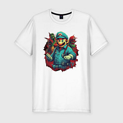 Мужская slim-футболка Доктор Марио