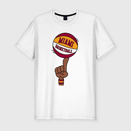 Мужская slim-футболка Miami Heat baller / Белый – фото 1