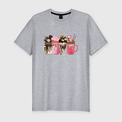 Мужская slim-футболка Молочные коктейли