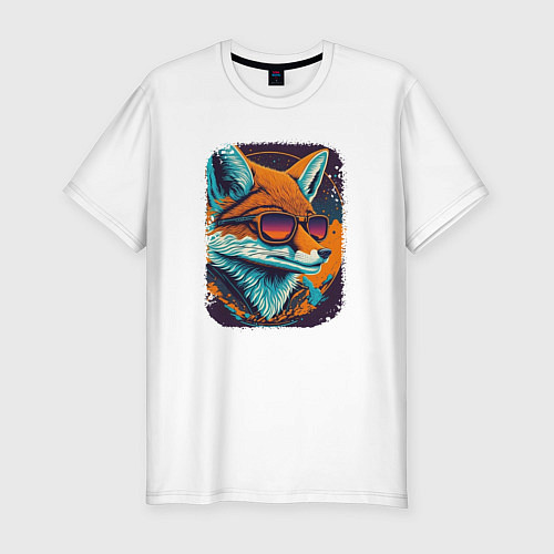 Мужская slim-футболка Old Fox with glasses / Белый – фото 1