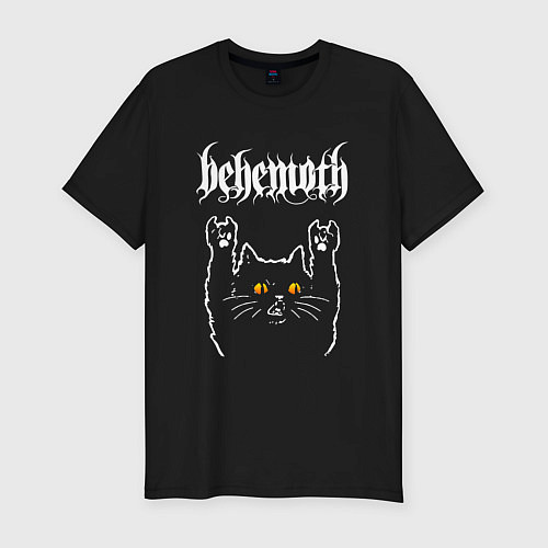 Мужская slim-футболка Behemoth rock cat / Черный – фото 1