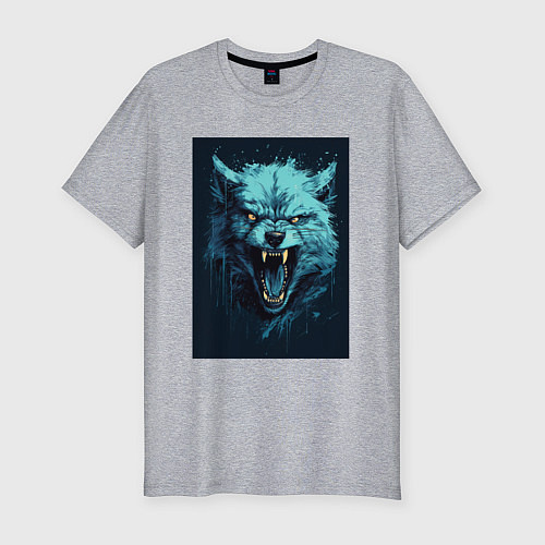 Мужская slim-футболка Blue wolf / Меланж – фото 1