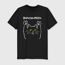 Футболка slim-fit Depeche Mode rock cat, цвет: черный