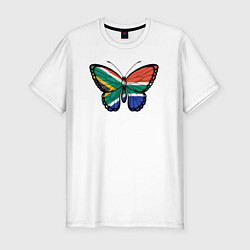 Мужская slim-футболка ЮАР бабочка