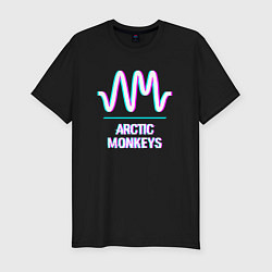 Футболка slim-fit Arctic Monkeys glitch rock, цвет: черный