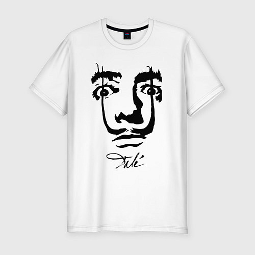 Мужская slim-футболка Dali face / Белый – фото 1