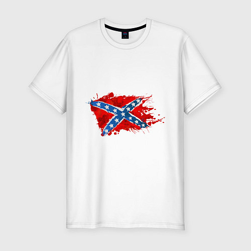 Мужская slim-футболка Конфедерация брызги / Белый – фото 1