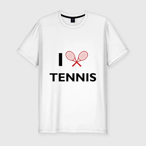 Мужская slim-футболка I Love Tennis / Белый – фото 1