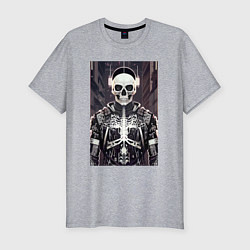 Футболка slim-fit Cyber-skull - neural network, цвет: меланж