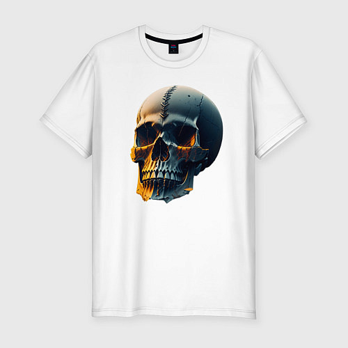 Мужская slim-футболка Арт череп / Белый – фото 1