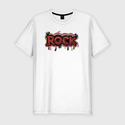 Футболка slim-fit Rock graffiti, цвет: белый