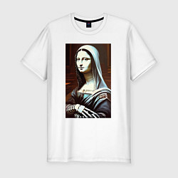 Футболка slim-fit Mona Lisa from Elm street - horror, цвет: белый