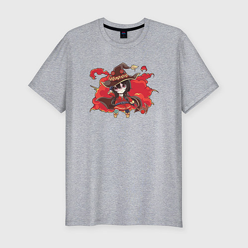 Мужская slim-футболка Megumin chibi / Меланж – фото 1