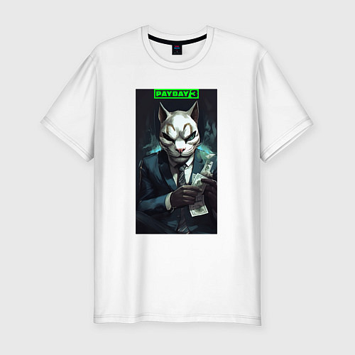 Мужская slim-футболка Payday 3 cat / Белый – фото 1