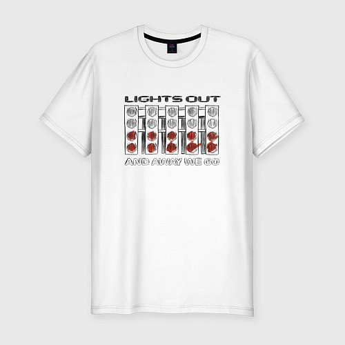 Мужская slim-футболка Lights out black / Белый – фото 1