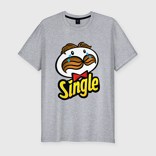 Мужская slim-футболка Single / Меланж – фото 1