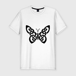 Мужская slim-футболка Бабочка из кельтского узора