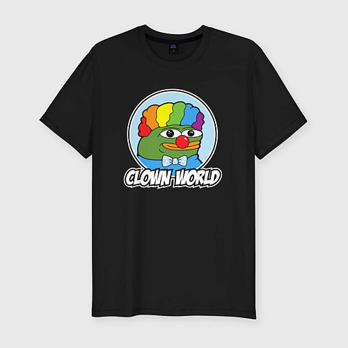 Мужская slim-футболка Clown world / Черный – фото 1