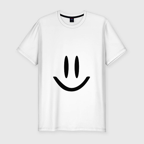 Мужская slim-футболка Живот-Смайлик / Белый – фото 1