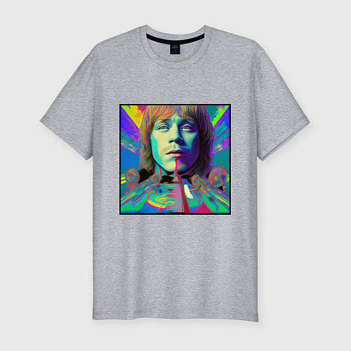 Мужская slim-футболка Brian Jones Glitch Modern Art / Меланж – фото 1