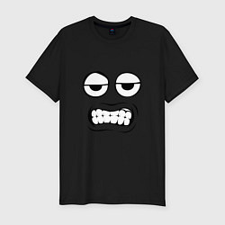 Мужская slim-футболка Unhappy tired emoji smile face