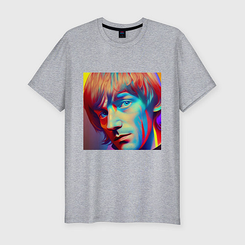 Мужская slim-футболка Brian Jones Cartoon Glitch Art / Меланж – фото 1