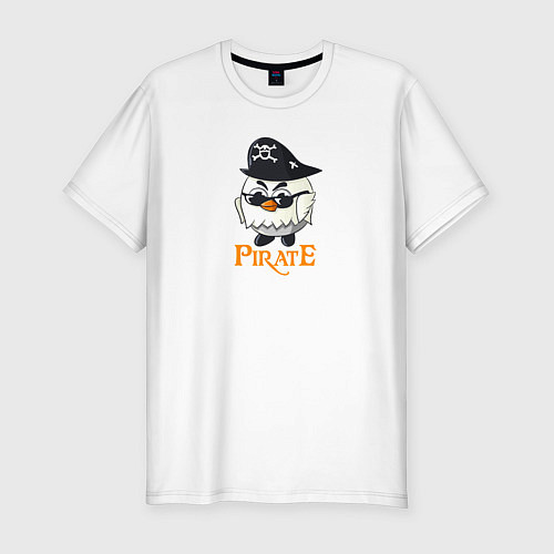 Мужская slim-футболка Chicken Gun: Пират / Белый – фото 1