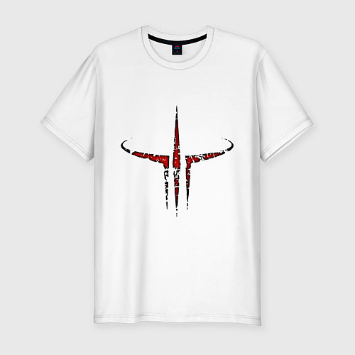 Мужская slim-футболка Quake III logo / Белый – фото 1