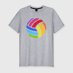 Мужская slim-футболка Rainbow volleyball