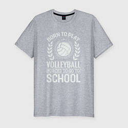 Мужская slim-футболка Школа волейбола