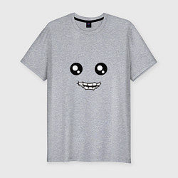 Мужская slim-футболка Криповый милый смайл с улыбкой
