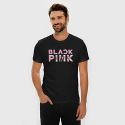 Футболка slim-fit Blackpink logo Jisoo Lisa Jennie Rose, цвет: черный — фото 2