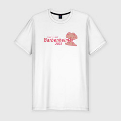 Мужская slim-футболка Barbenheimer or Oppenbarbie meme