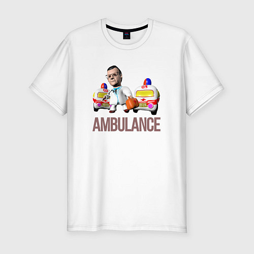 Мужская slim-футболка Доктор рядом / Белый – фото 1