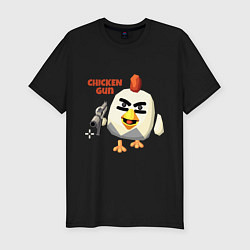 Футболка slim-fit Chicken Gun злой, цвет: черный